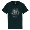 T-shirt unisexe bio Tigre Gamme Black + transfert Col Cerza Black XS