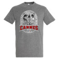 T-shirt unisexe Blason Cannes Gris Chiné S