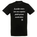 T-shirt unisexe Boire avec Mes Copains (Hm1008) Noir Profond XS