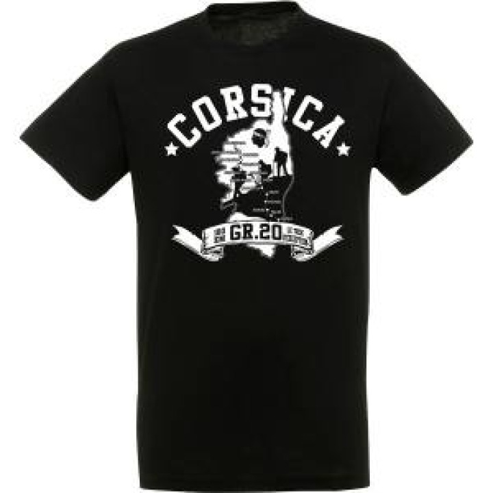 Tshirt unisexe Carte Gr20 Corsica Noir Profond S
