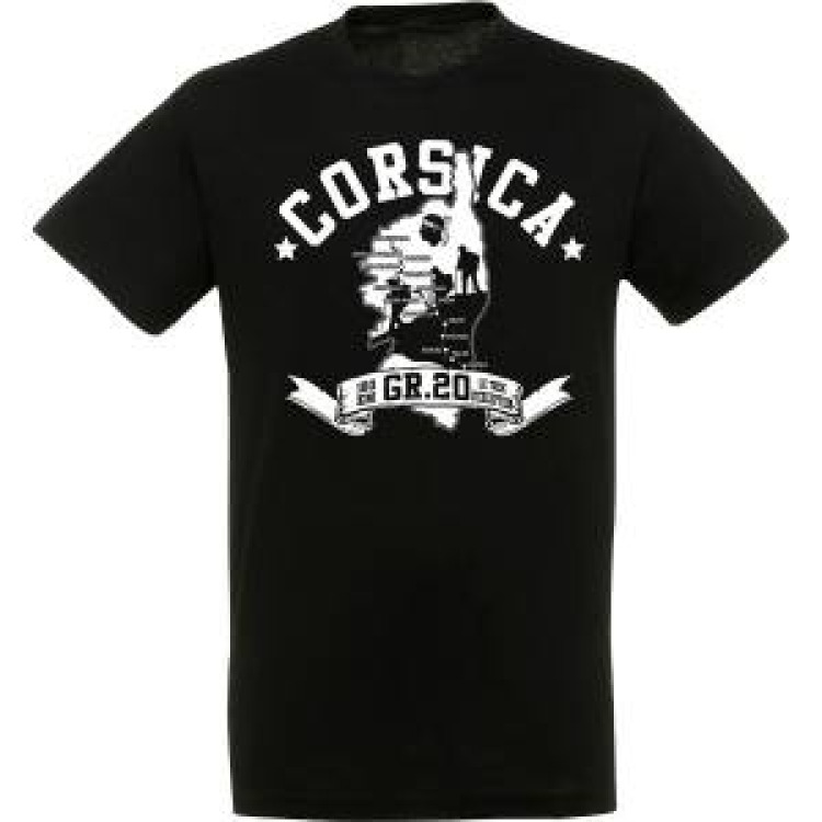 T-shirt unisexe Carte Gr20 Corsica Noir Profond XL