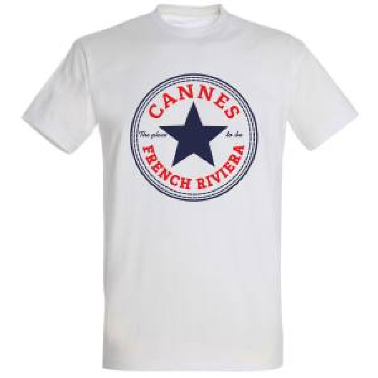 T-shirt unisexe Cercle Etoile Cannes French Riviera Blanc S