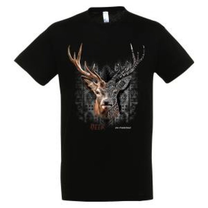Tshirt unisexe Cerf Native Tribes Col dAubisque Noir Profond XS