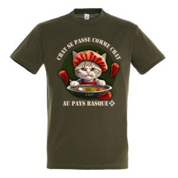 T-shirt unisexe Chat se Passe Comme Chat Au Pays Basque Army M