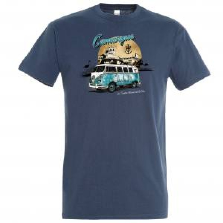 Tshirt unisexe Combi Camargue les Saintes Maries de la Mer Bleu Atoll S