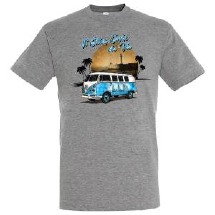 T-shirt unisexe Combi + Passage du Gois Saint Gilles Croix de Vie Gris Chiné XXL