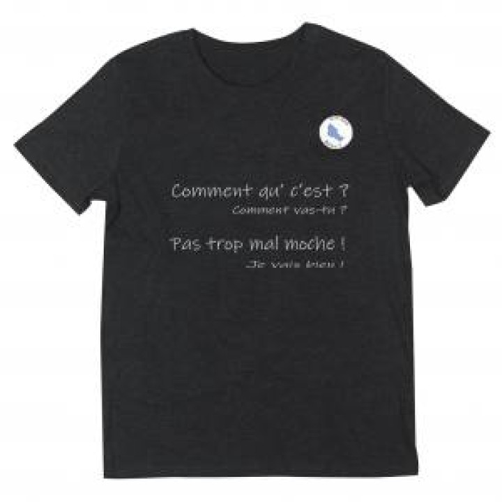 Tshirt unisexe Comment Qu Cest  logo Belle Île Noir Profond M