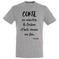 T-shirt unisexe Corse Au Caractère... Bute Gris Chiné S