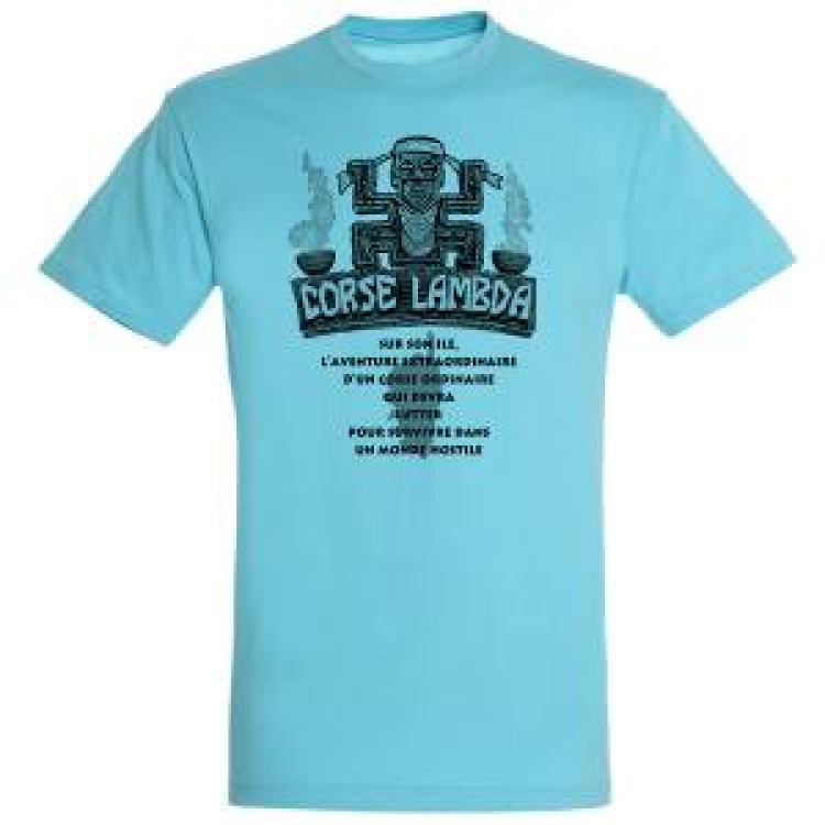 T-shirt unisexe Corse Lambda Bleu Atoll XXL