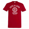 T-shirt unisexe Côte D'azur Vintage Rouge S