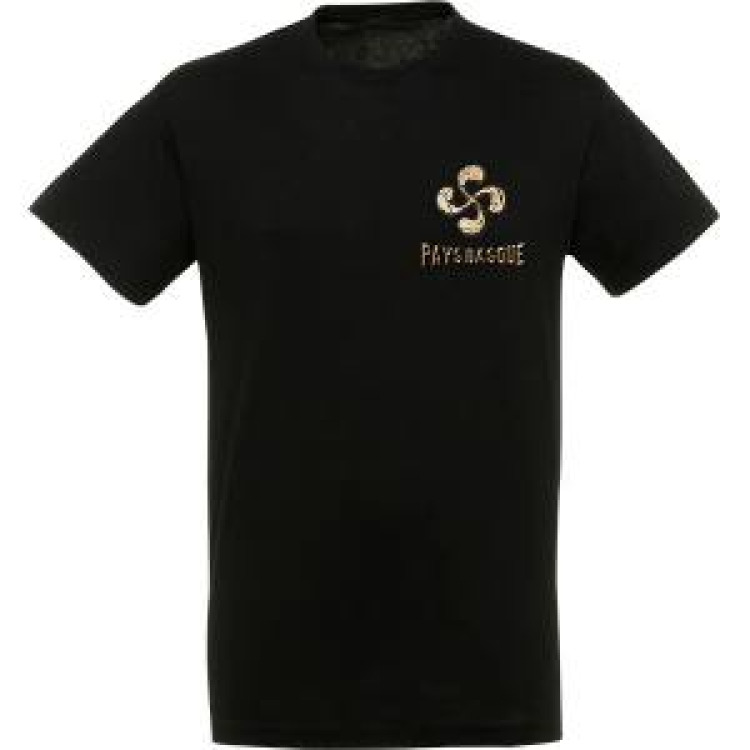 T-shirt unisexe Croix Basque dans l&rsquo;eau Recto/ Verso Pays Basque Noir Profond L