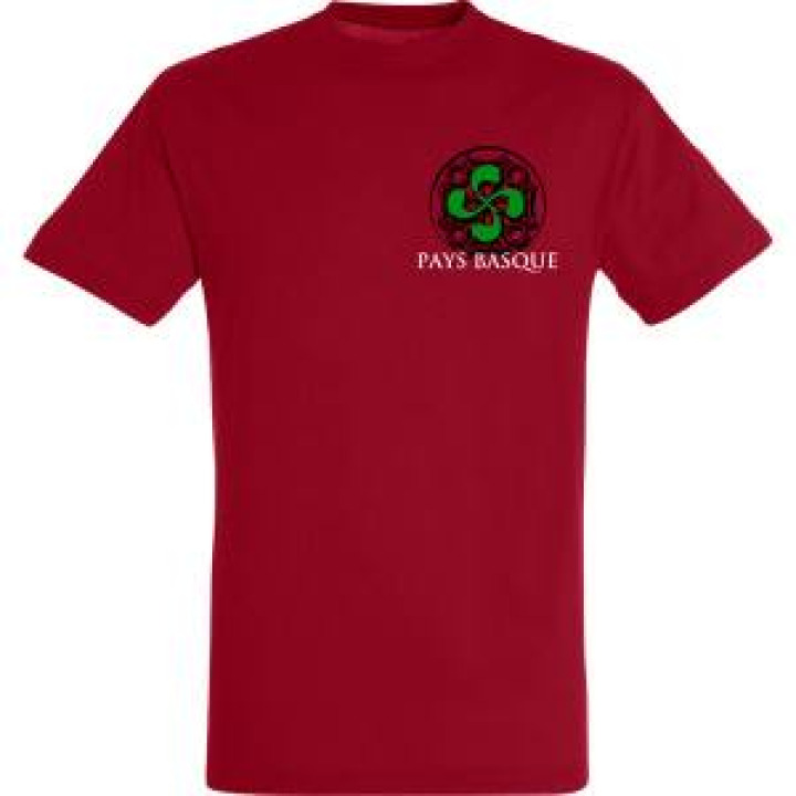 Tshirt unisexe Croix Recto Verso Pays Basque Rouge Tango S