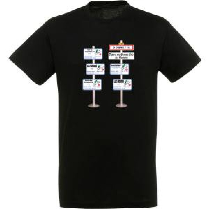 Tshirt unisexe Deux Panneaux Gourette Noir Profond XS