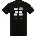 T-shirt unisexe Deux Panneaux Gourette Noir Profond XS