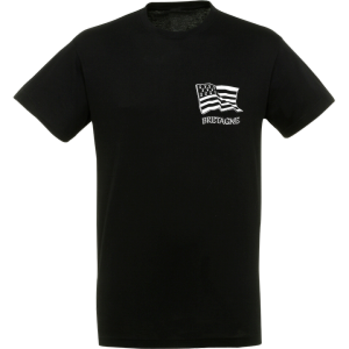 Tshirt unisexe Drapeau Bretagne Pocket Noir Profond M