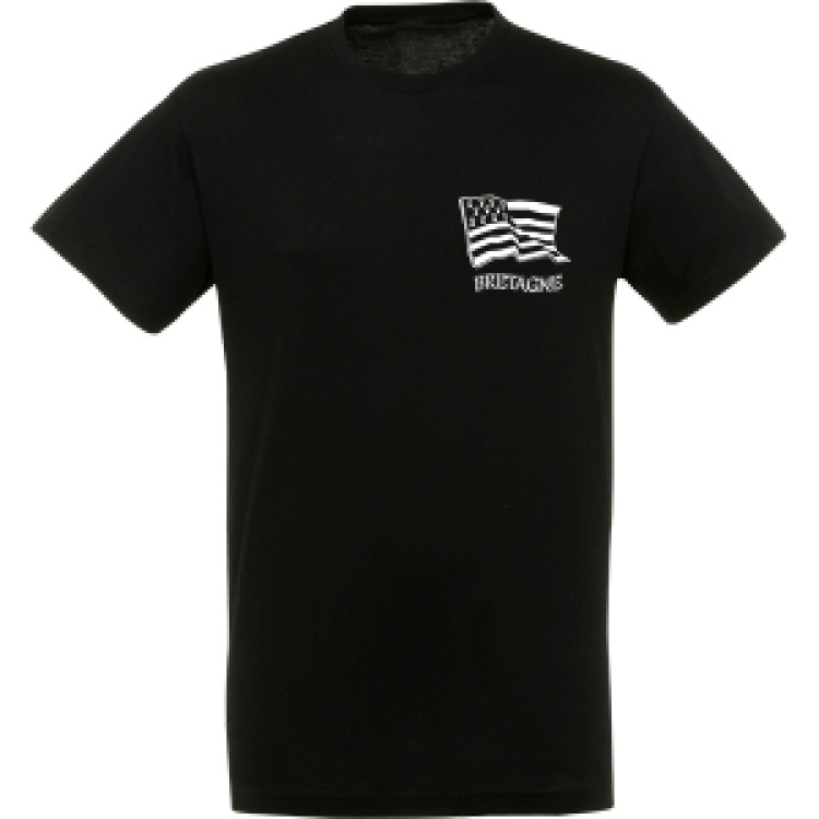 T-shirt unisexe Drapeau Bretagne (Pocket) Noir Profond L