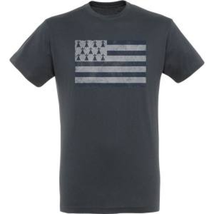 Tshirt unisexe Drapeau Vintage Bb18679 Gris Souris XS