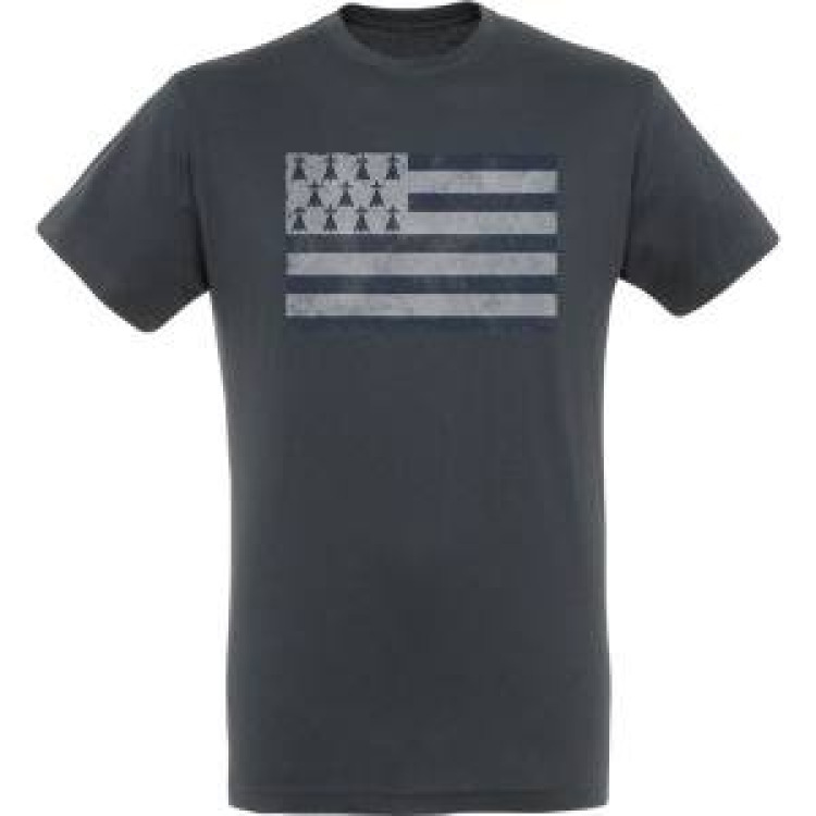 T-shirt unisexe Drapeau Vintage (Bb18679) Gris Souris XS