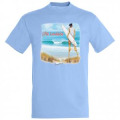 T-shirt unisexe Echassier Surfeur sous tons Bleu Ciel S