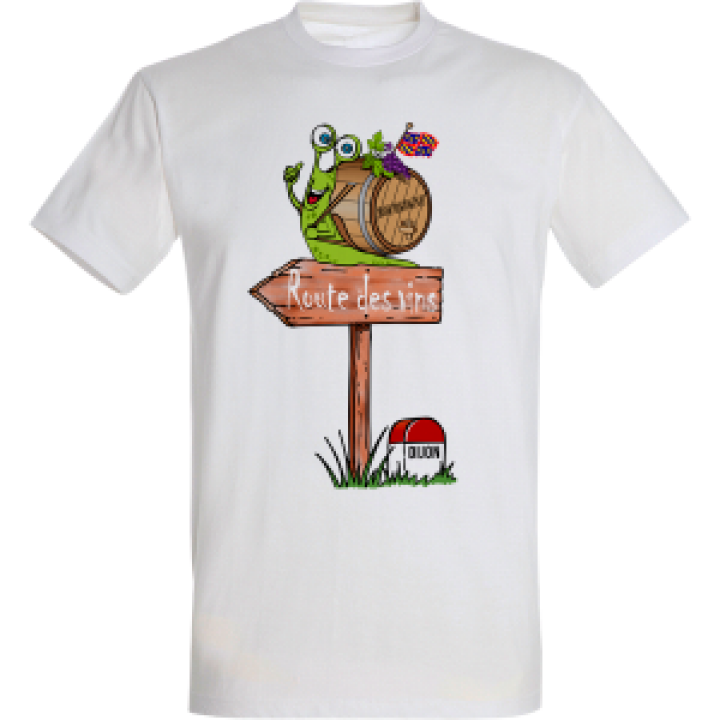 Tshirt unisexe Escargot Panneau Dijon Blanc S