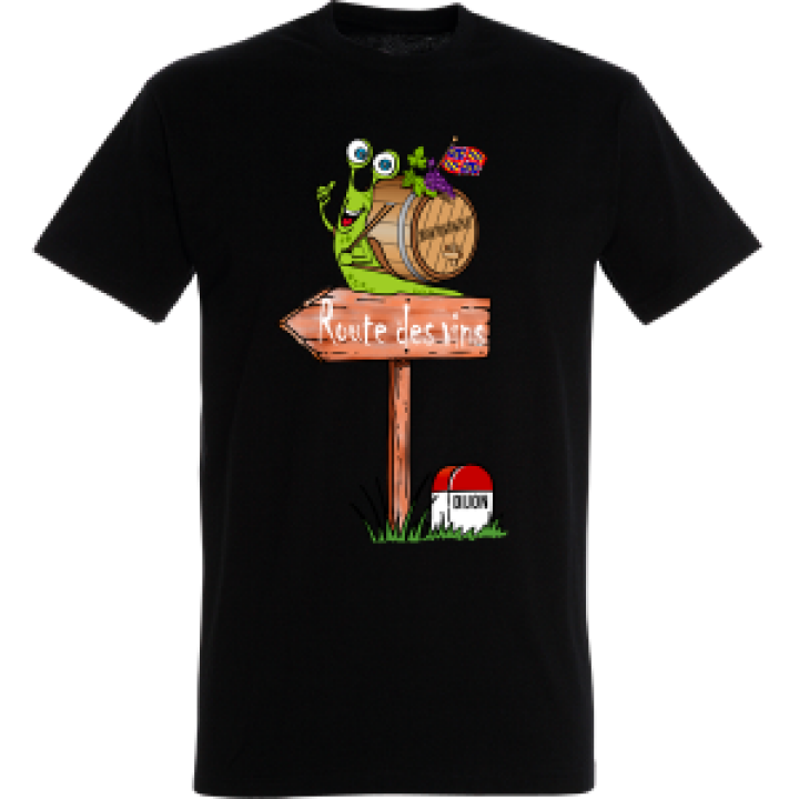 Tshirt unisexe Escargot Panneau Dijon Noir Profond S