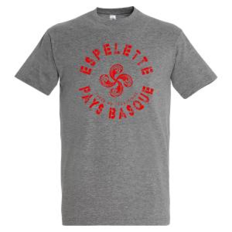 T-shirt unisexe Espelette Pays Basque Croix Basque Marine XS