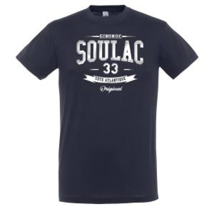 T-shirt unisexe Gironde Soulac 33 Côte Atlantique Marine M