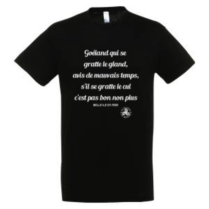 Tshirt unisexe Goëland se Gratte Belle Île en Mer Noir Profond S
