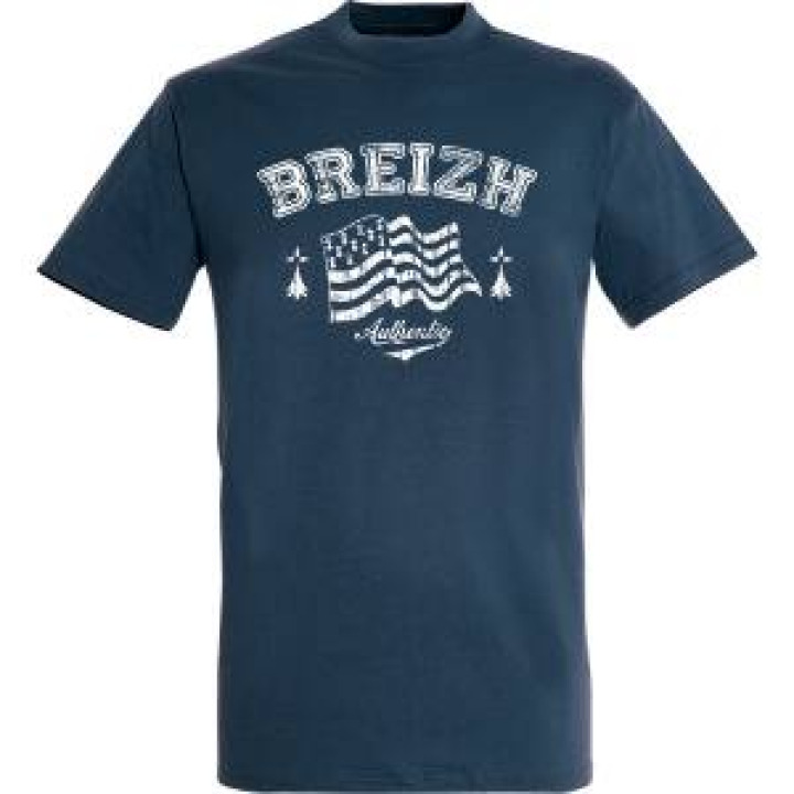 Tshirt unisexe Grand Drapeau Bretagne 17287 Denim S