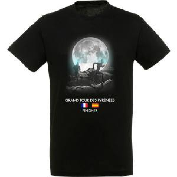 T-shirt unisexe Grand Tour des Pyrénées Col d’Aubisque Noir Profond XS