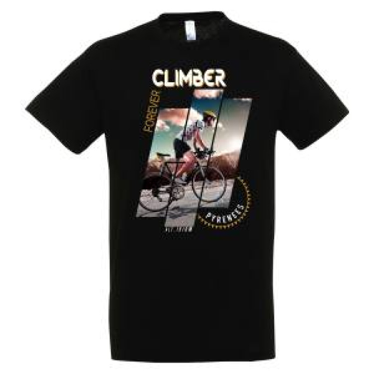 T-shirt unisexe Grimpeur Climber Forever Pyrénées Noir Profond XS