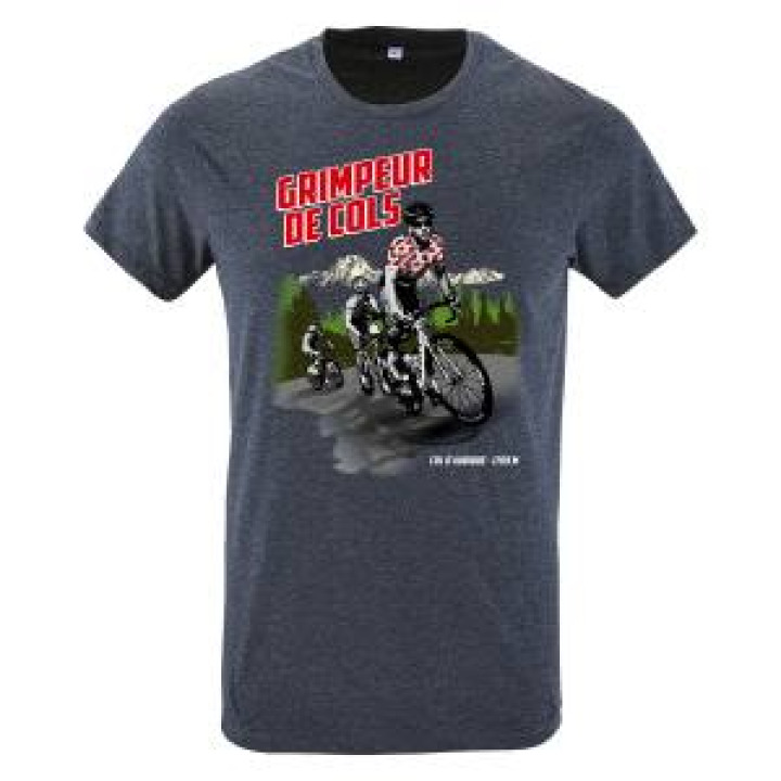 Tshirt unisexe Grimpeur de Cols Col dAubisque 1709m Denim XS