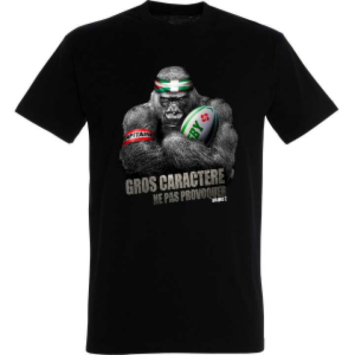 Tshirt unisexe Gros Caractère Biarritz Noir Profond XS