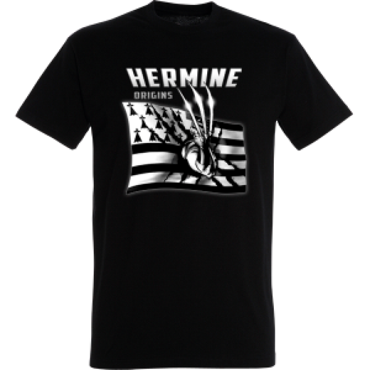 T-shirt unisexe Hermine Origine (Sh1008) Noir Profond S