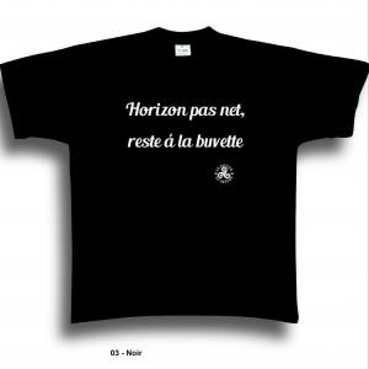 T-shirt unisexe Horizon Buvette (Hm1005) Noir Profond L