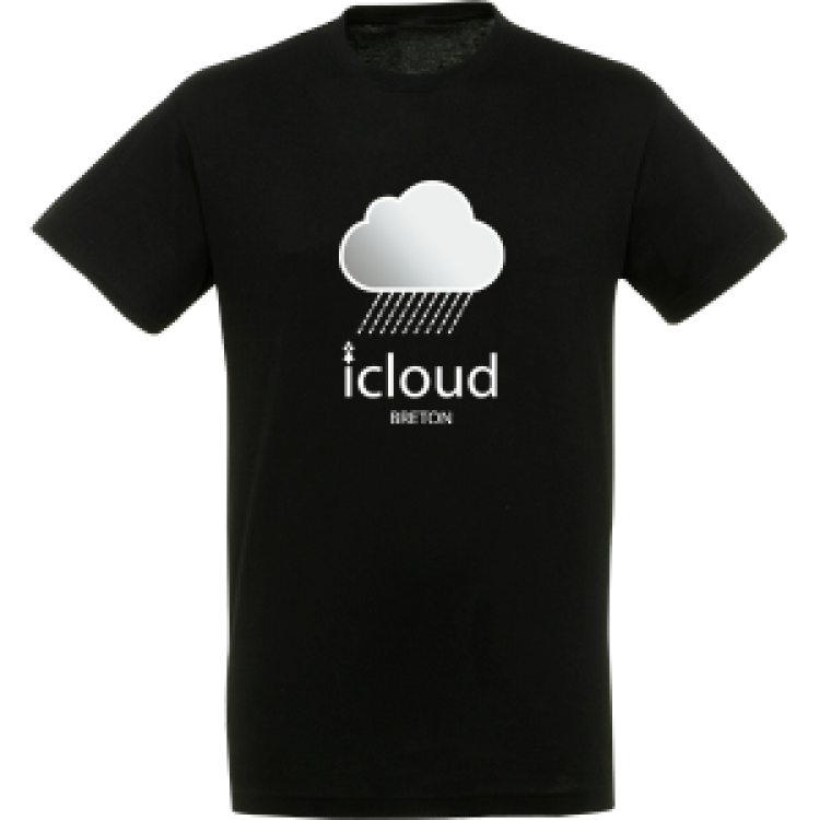 T-shirt unisexe Icloud (Hm1010) Noir Profond S