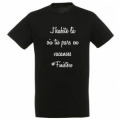 T-shirt unisexe J'habite Ou Tu Pars en Vacances... Finist&egrave;re Noir Profond S