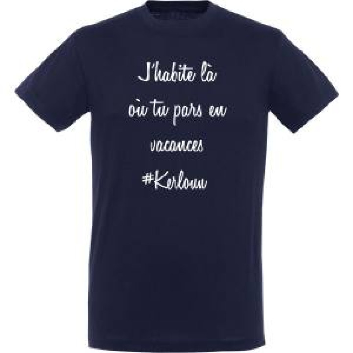 Tshirt unisexe Jhabite où tu pars en vacances Kerlouan Marine M