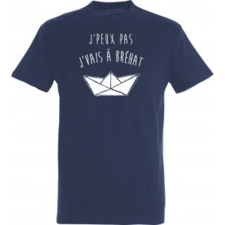 T-shirt unisexe J'peux Pas J'vais &agrave; Br&eacute;hat (Exclusif) Marine S