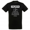 T-shirt unisexe J'suis Breton Pas Probleme D'eau Noir Profond XS