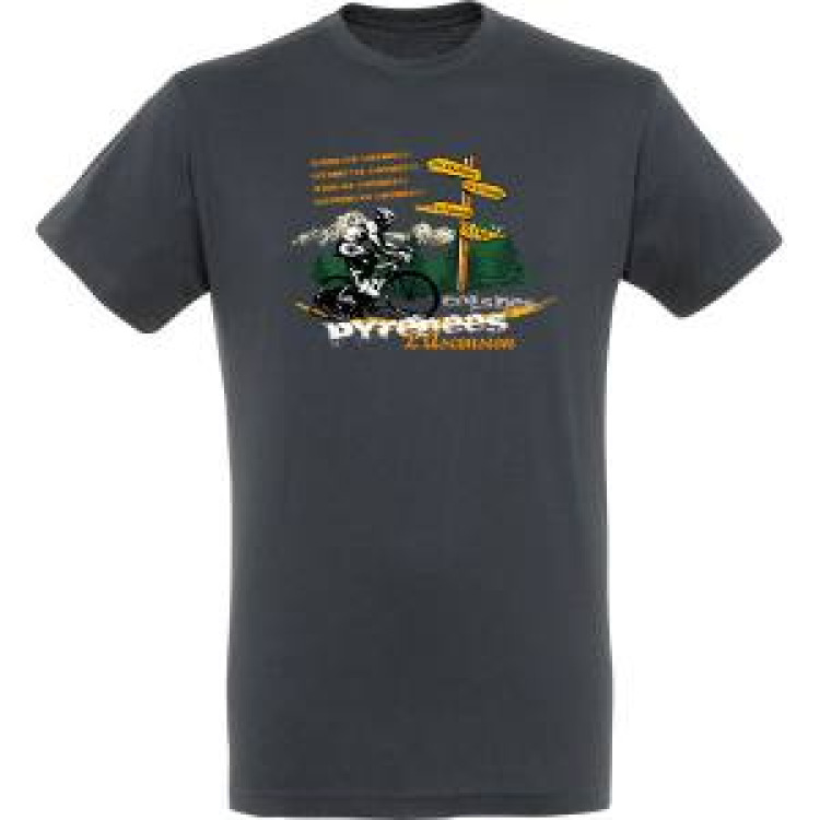 T-shirt unisexe L'ascension Col d’Aubisque Gris Souris L