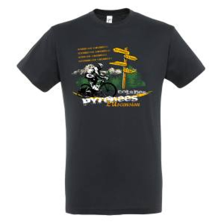Tshirt unisexe Lascension les Cols Pyrénées Col dAubisque Col du Tourmalet Col de Peyresourde Col dAspin Gris Souris S
