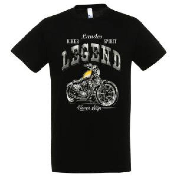 T-shirt unisexe Landes Légende Biker Noir Profond XL