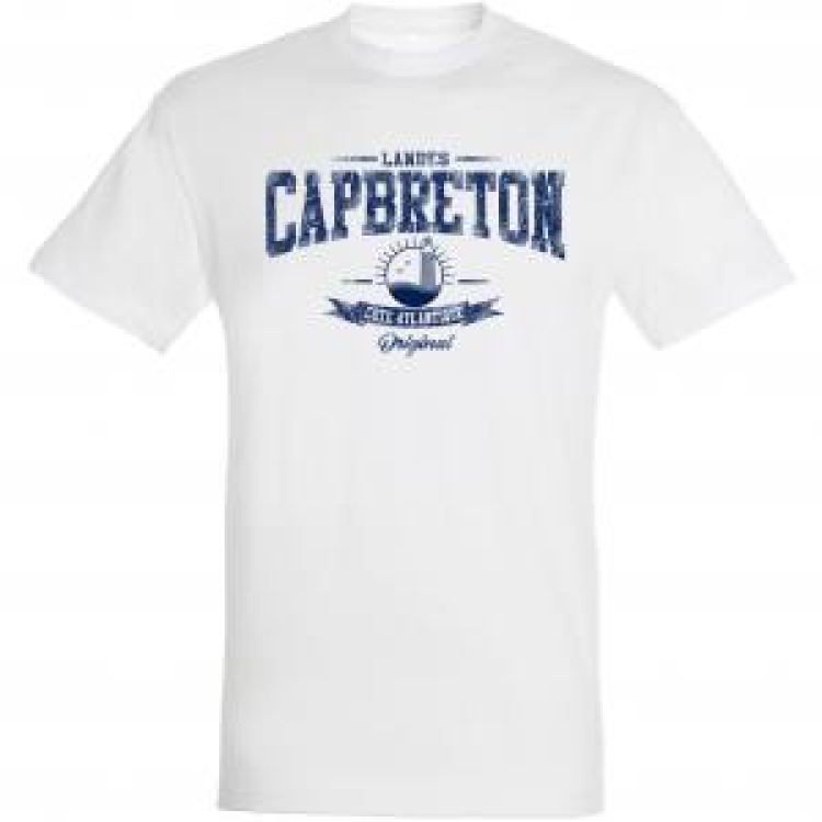 T-shirt unisexe Landes Original Capbreton avec logo de la Boutique C&ocirc;te Atlantique (Impression Marine) Blanc L