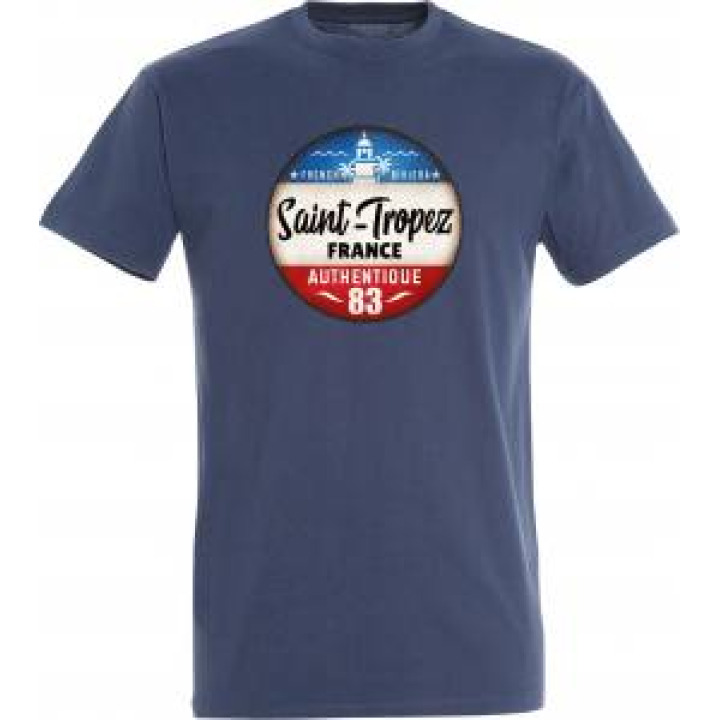 Tshirt unisexe Le Clocher French Riviera Saint Tropez France Authentique 83 Denim S