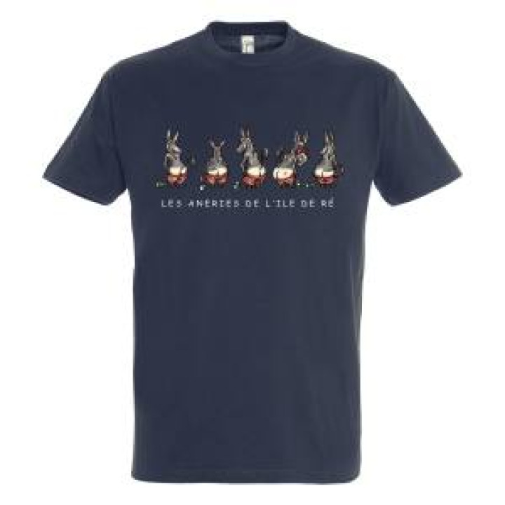 Tshirt unisexe Les Aneries de lile de Re  Tatouage sur la Fesse 17 Marine XS
