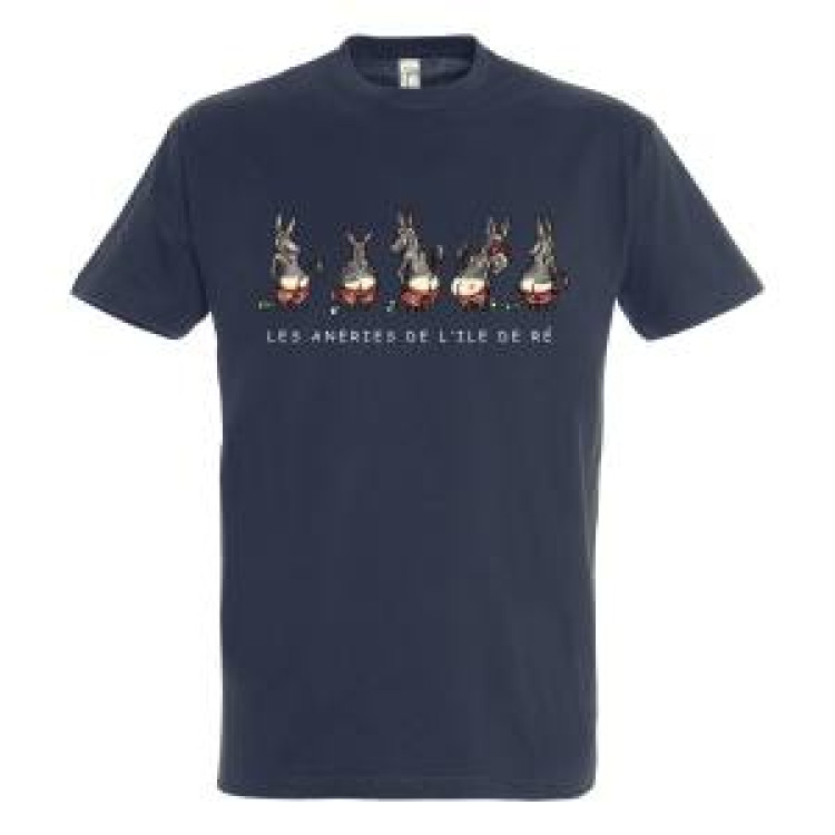 T-shirt unisexe Les Aneries de l’ile de Re + Tatouage sur la Fesse 17 Marine M