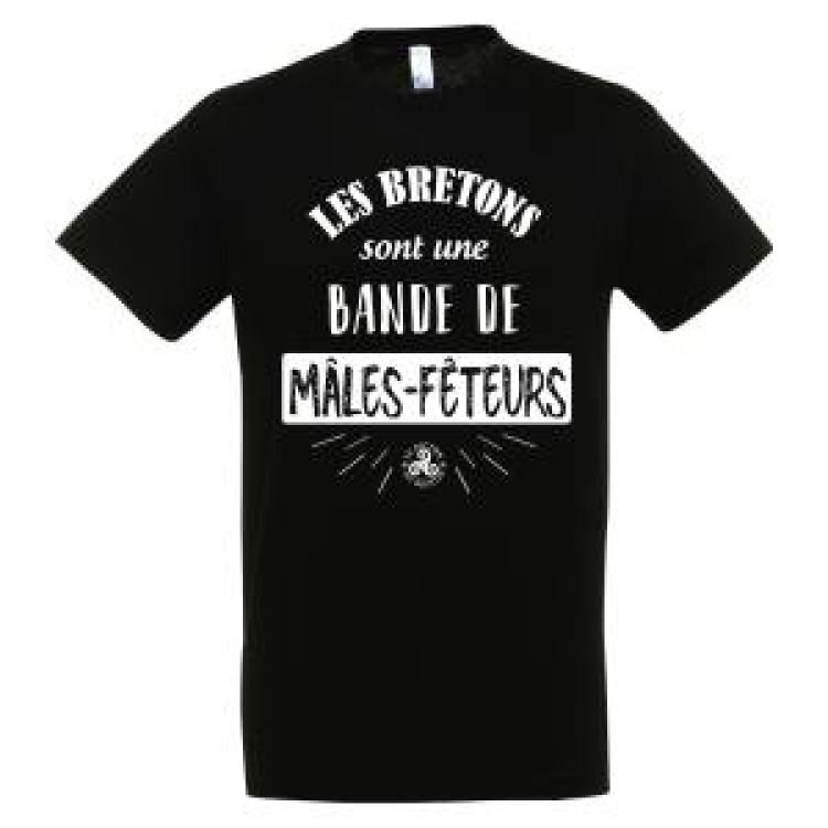 T-shirt unisexe Les Bretons... Males-F&ecirc;teurs Noir Profond S