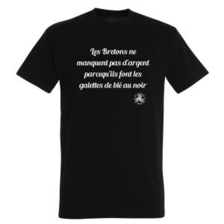 Tshirt unisexe Les Bretons sans Argent Blé Noir Noir Profond M