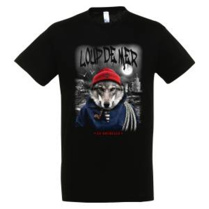Tshirt unisexe Loup de Mer la Rochelle Noir Profond M
